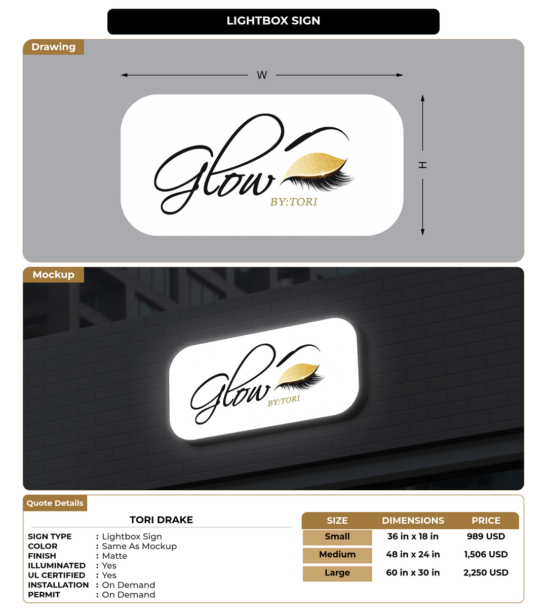 CUSTOM MOCKUP SIGN FOR Tori Drake