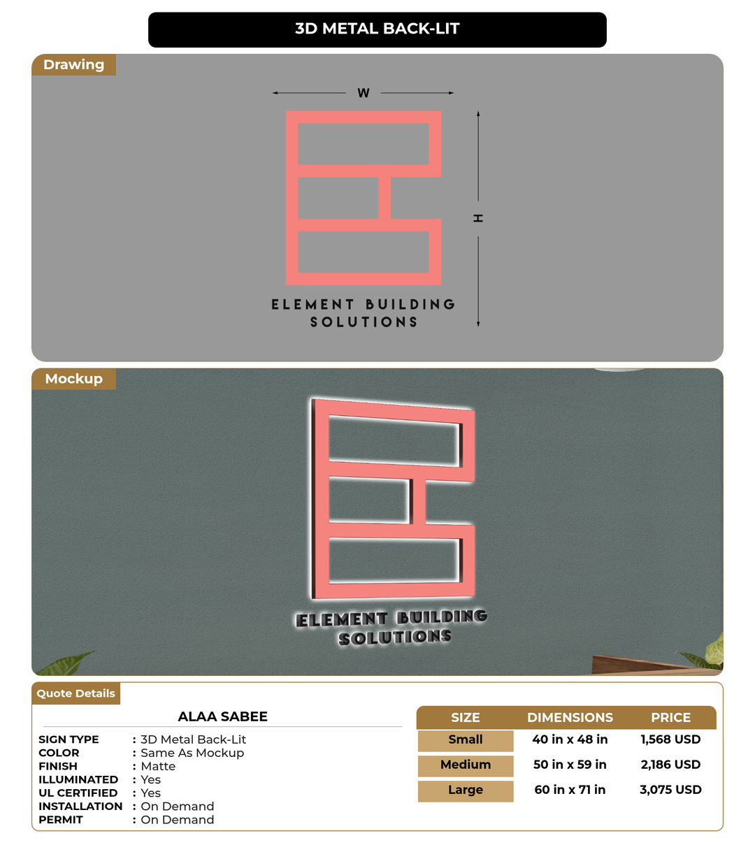 CUSTOM MOCKUP SIGN FOR Alaa Sabee