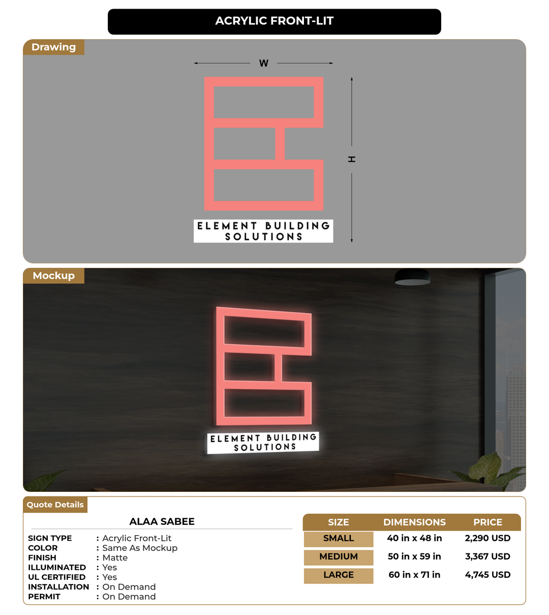 CUSTOM MOCKUP SIGN FOR Alaa Sabee