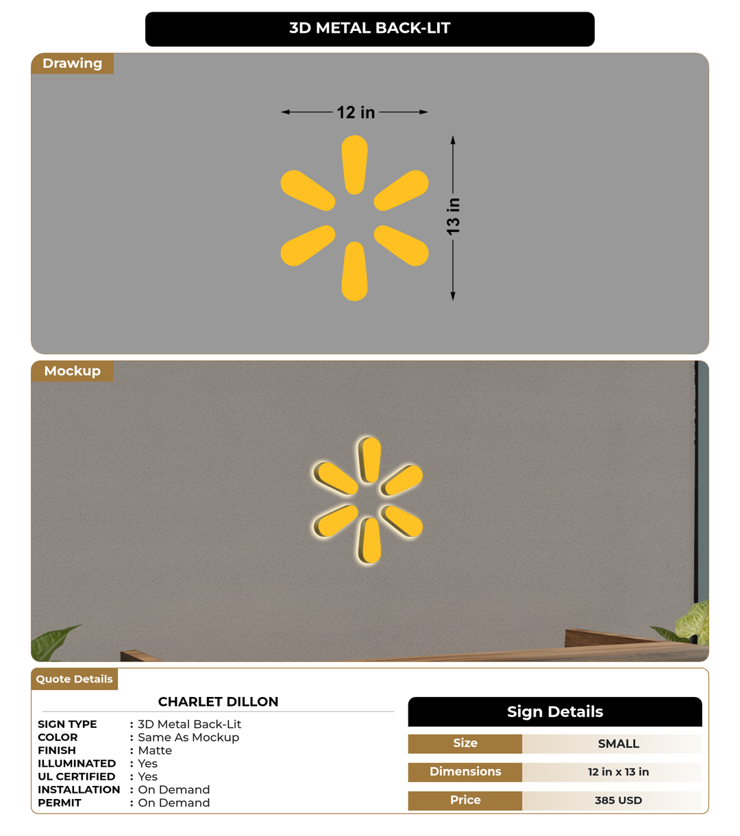 CUSTOM MOCKUP SIGN FOR Charlet  Dillon