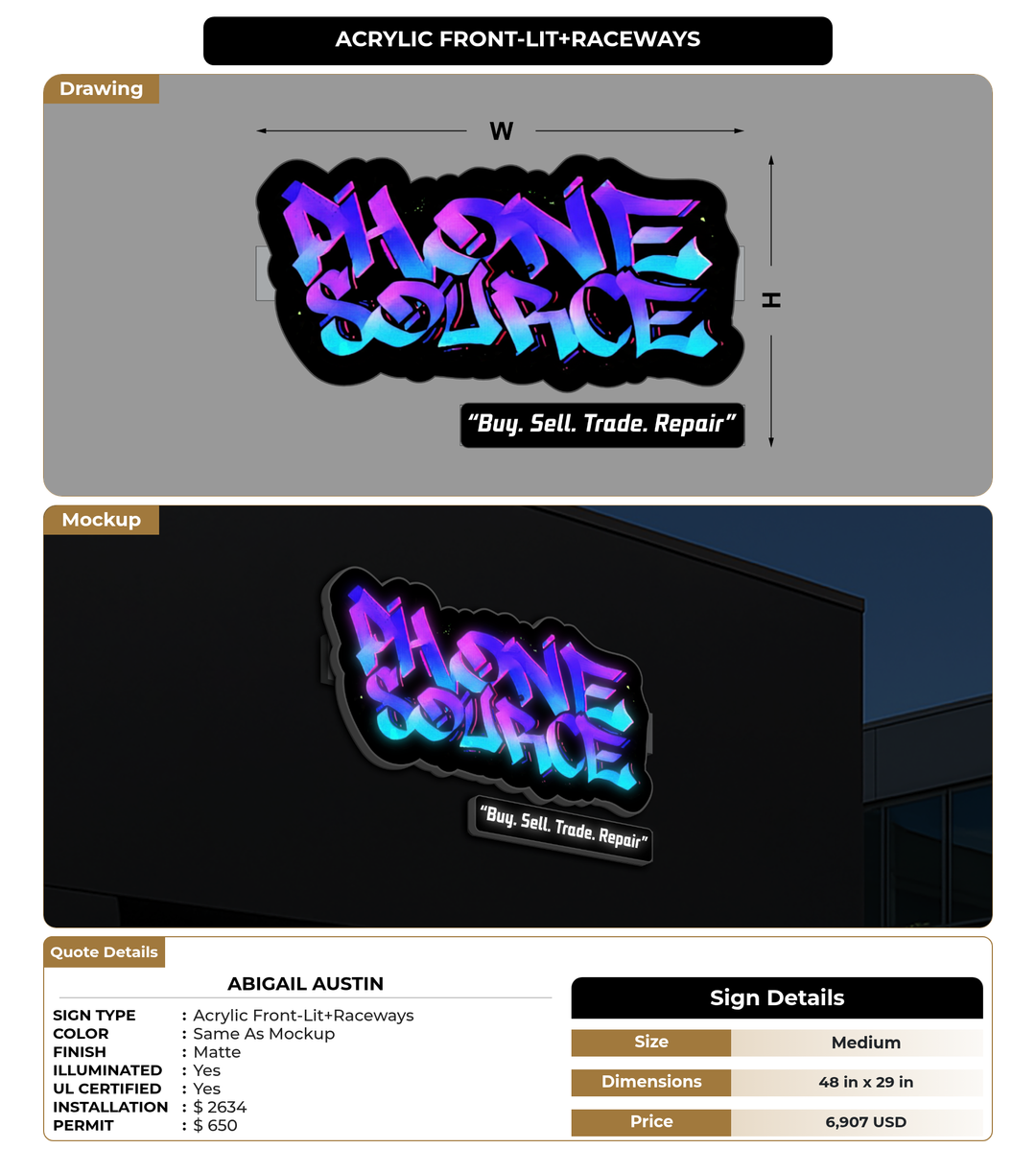 CUSTOM MOCKUP SIGN FOR Abigail Austin