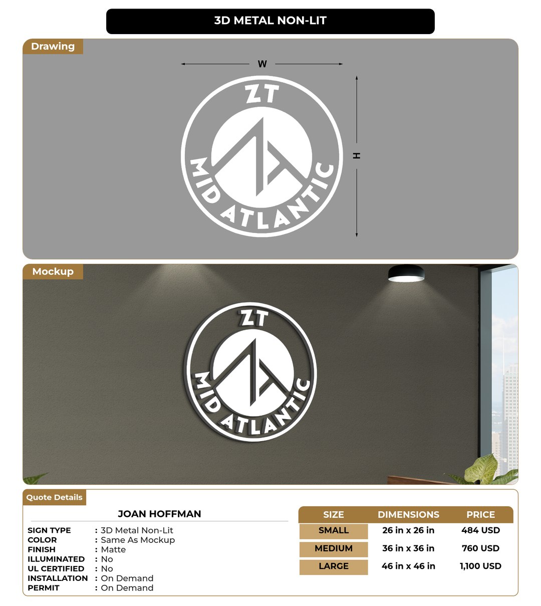 CUSTOM MOCKUP SIGN FOR Joan Hoffman