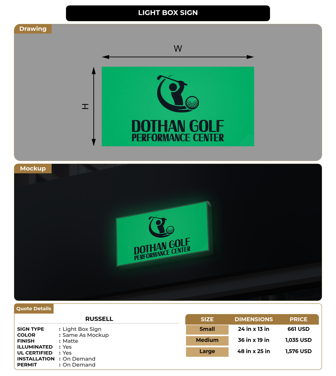 CUSTOM MOCKUP SIGN FOR Russell
