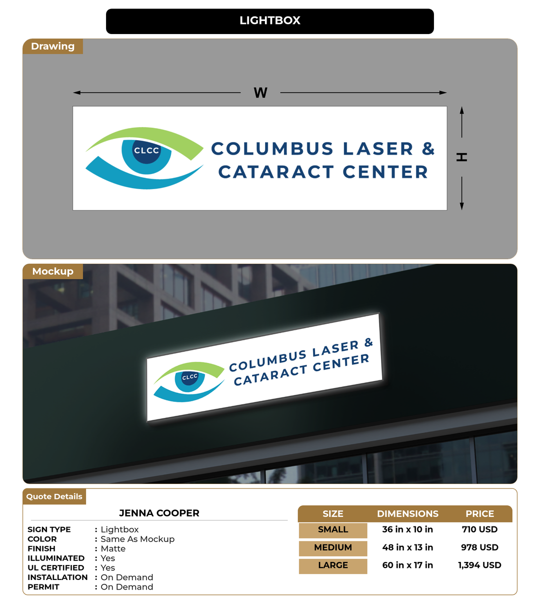 CUSTOM MOCKUP SIGN FOR Jenna Cooper