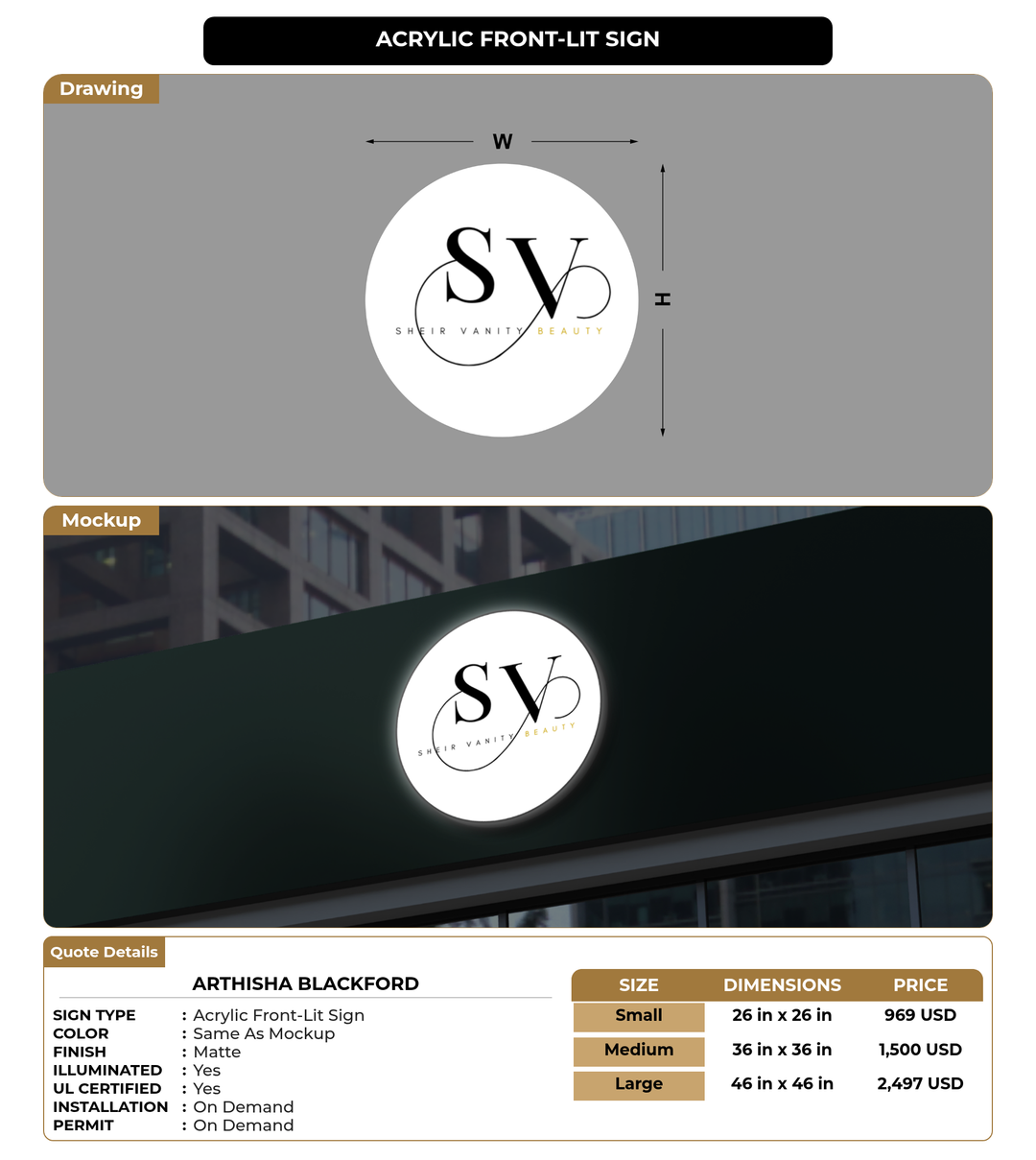 CUSTOM MOCKUP SIGN FOR Arthisha Blackford