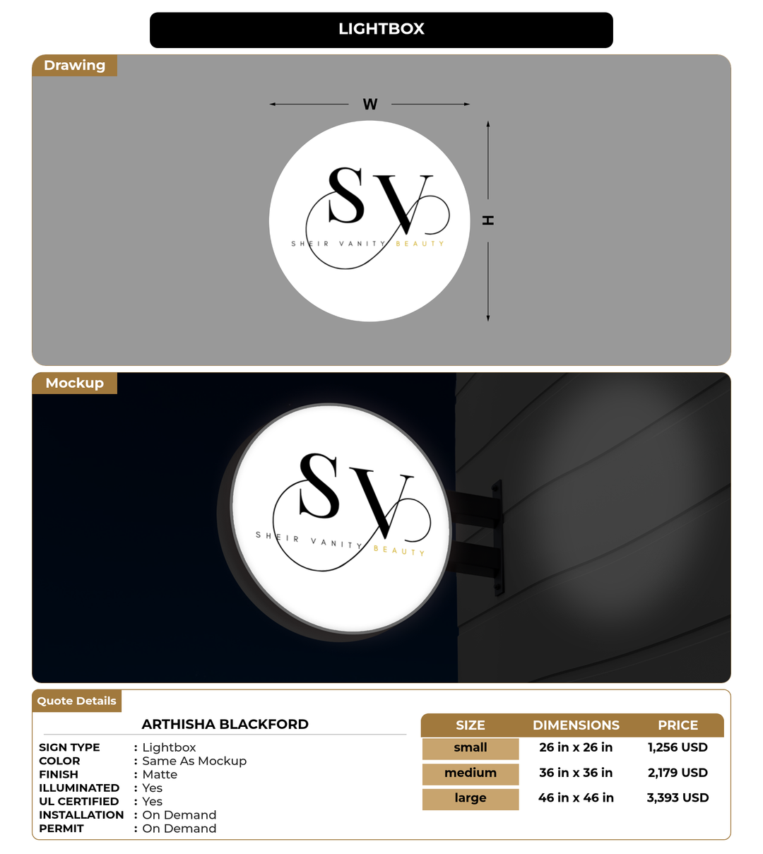 CUSTOM MOCKUP SIGN FOR Arthisha Blackford