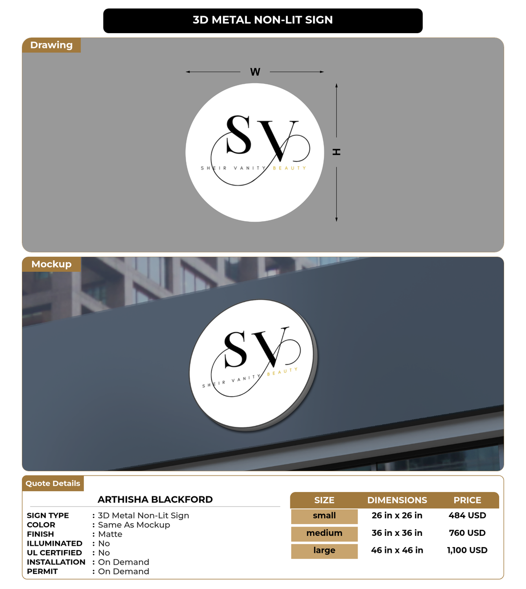 CUSTOM MOCKUP SIGN FOR Arthisha Blackford