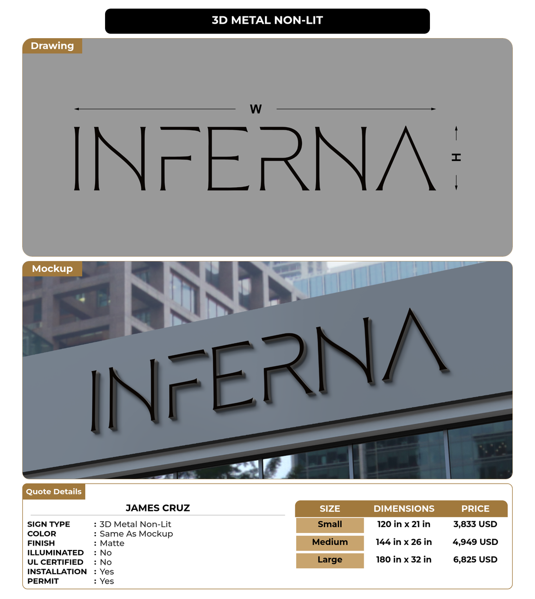 CUSTOM MOCKUP SIGN FOR James Cruz