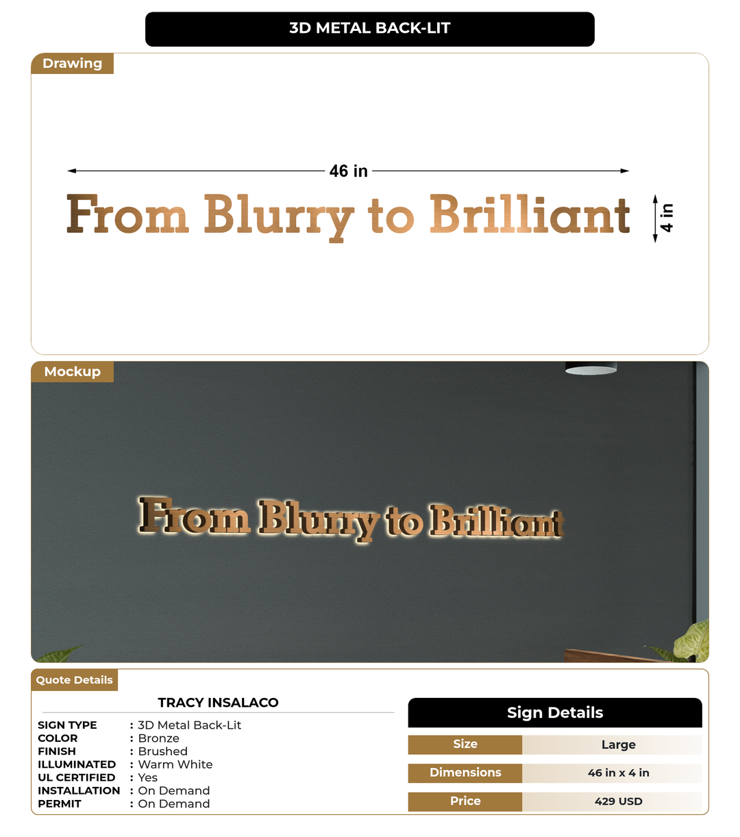 CUSTOM MOCKUP SIGN FOR Tracy Insalaco