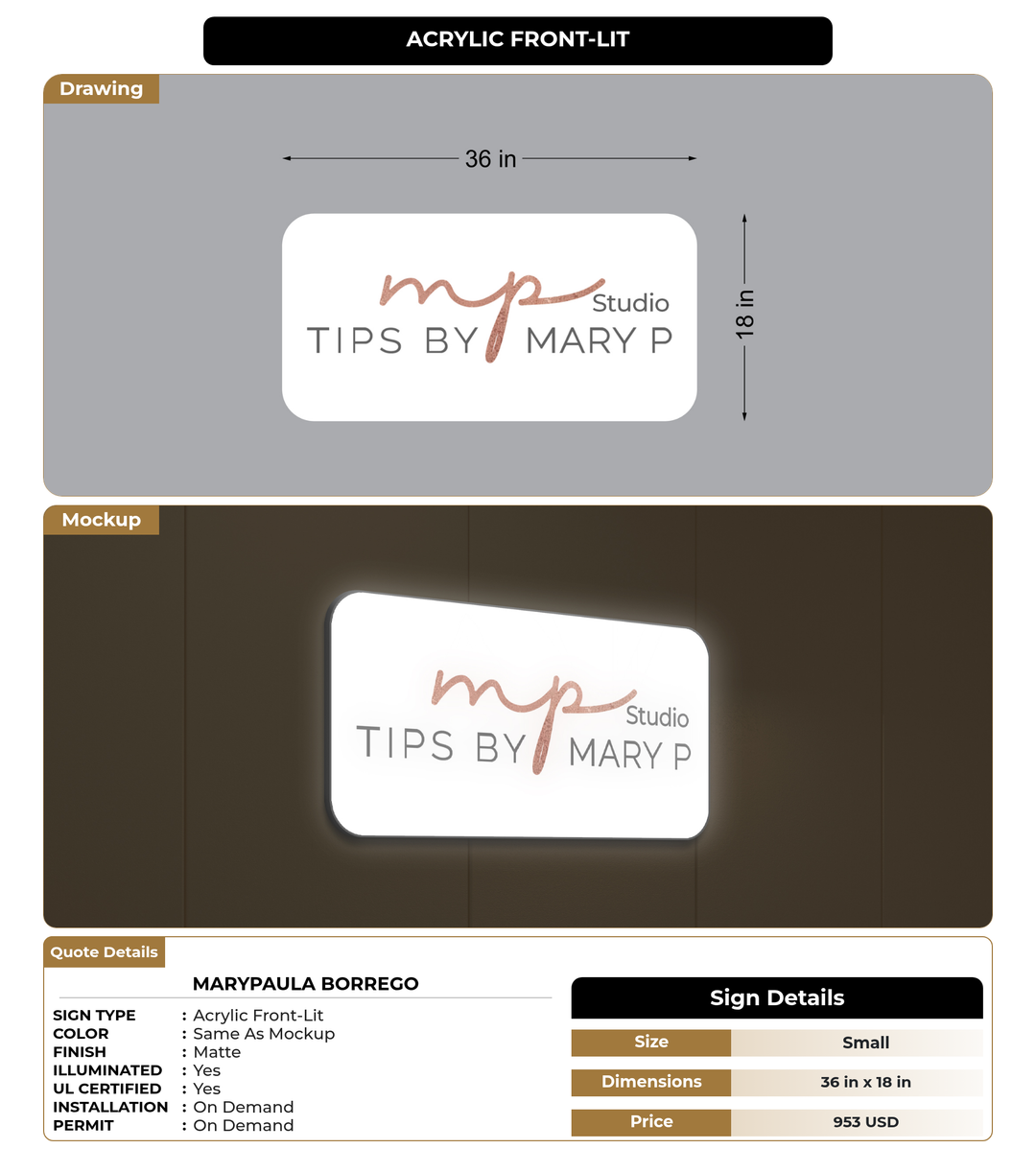 CUSTOM MOCKUP SIGN FOR Marypaula Borrego