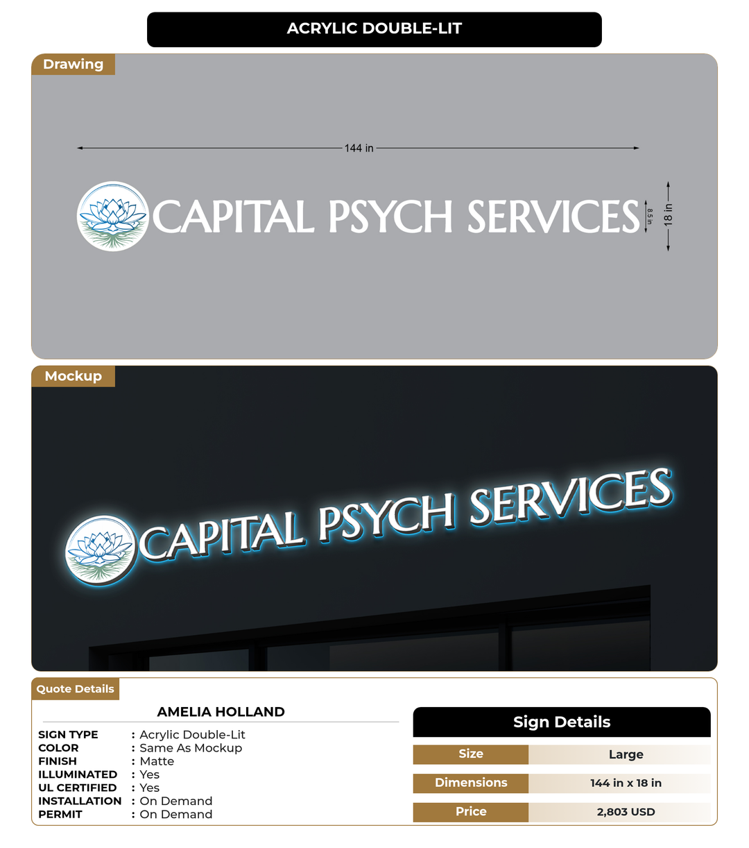CUSTOM MOCKUP SIGN FOR Amelia Holland