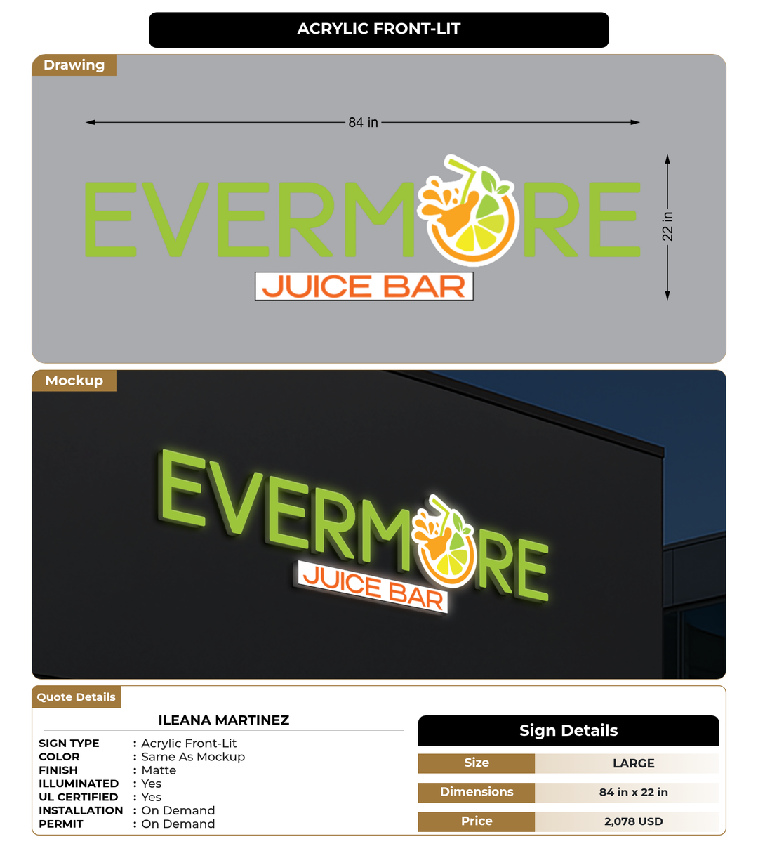 CUSTOM MOCKUP SIGN FOR Ileana Martinez