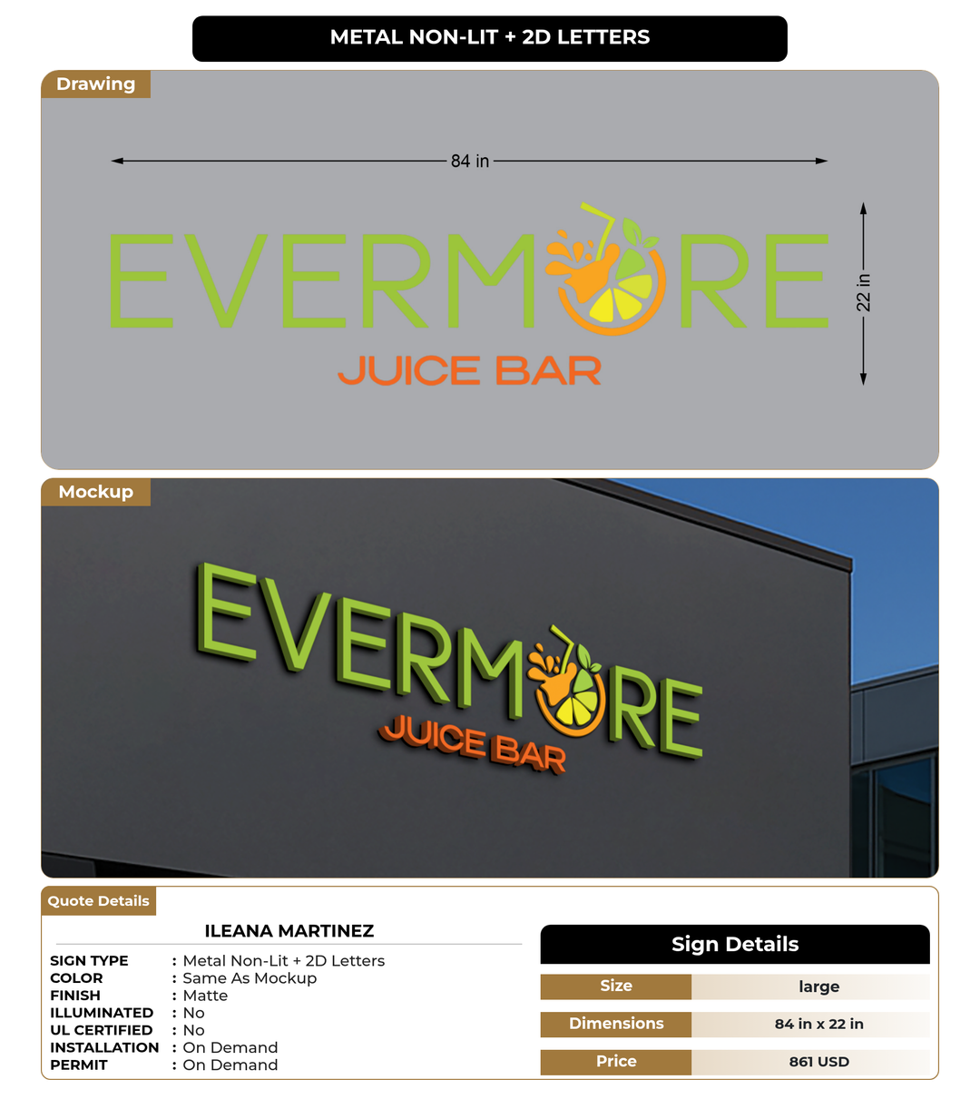 CUSTOM MOCKUP SIGN FOR Ileana Martinez