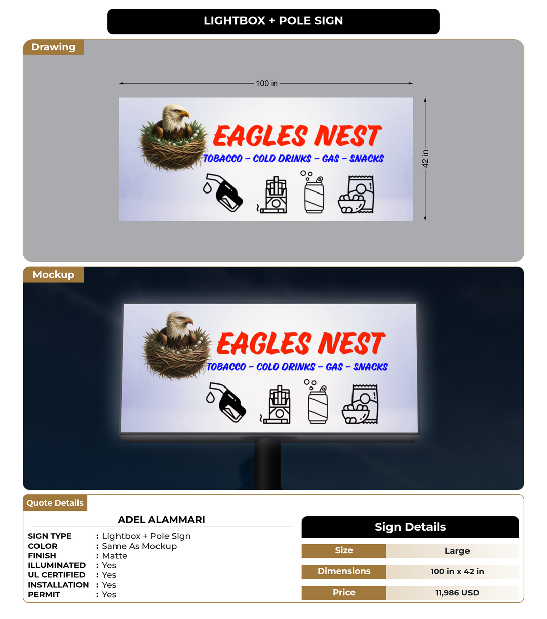 CUSTOM MOCKUP SIGN FOR Adel Alammari