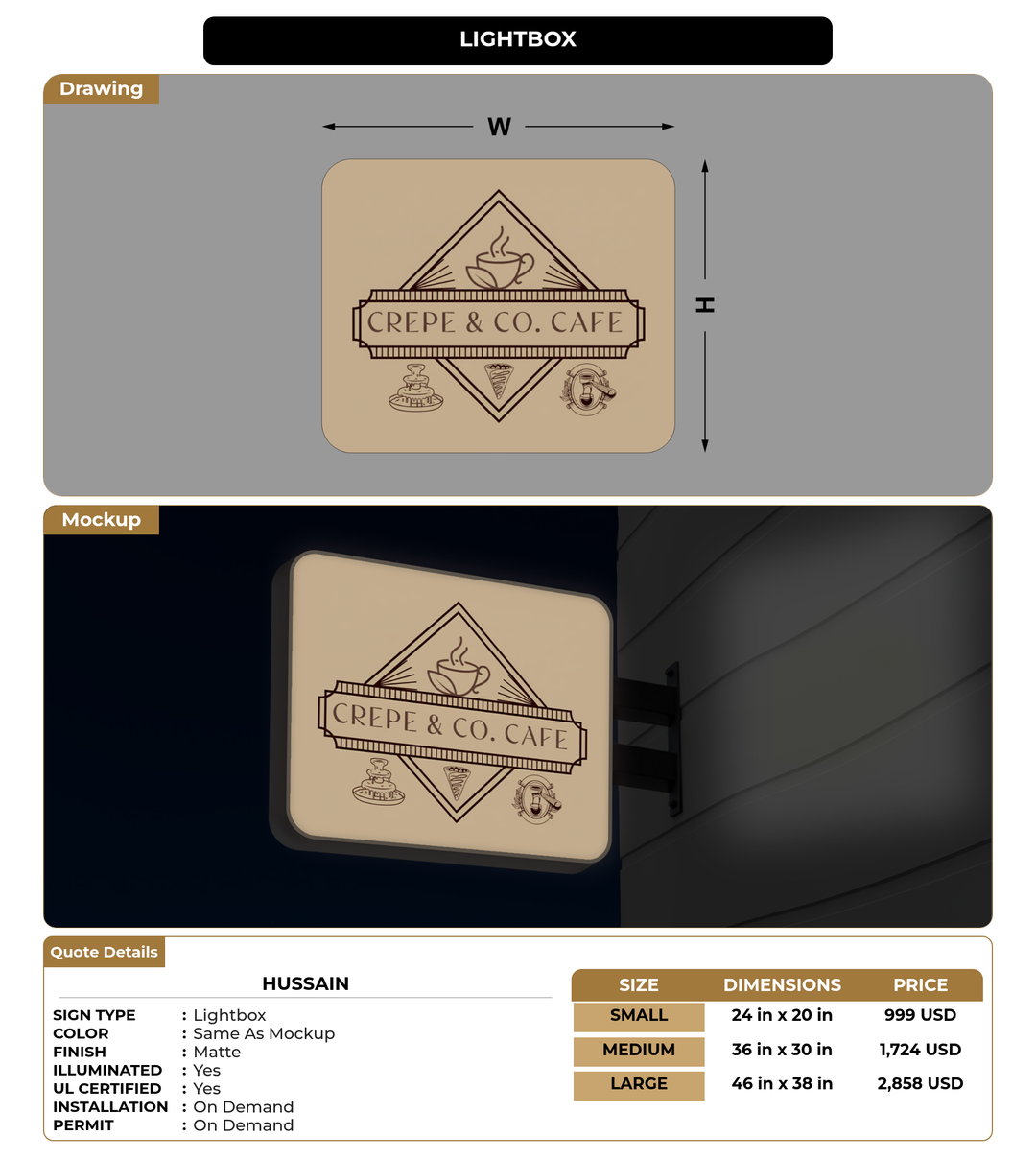 CUSTOM MOCKUP SIGN FOR Hussain