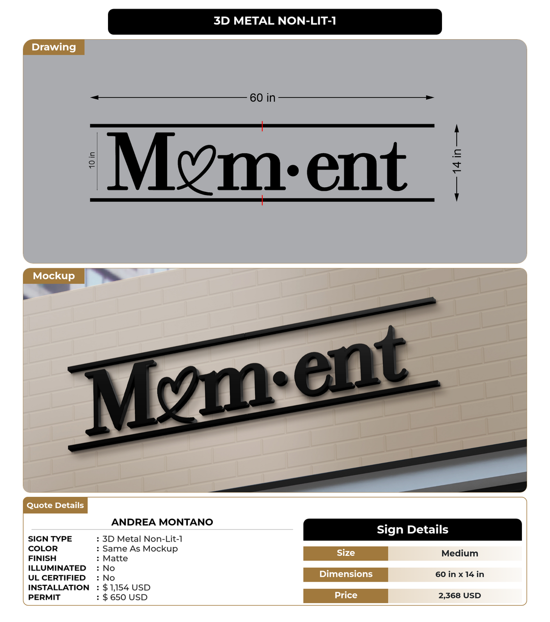 CUSTOM MOCKUP SIGN FOR Andrea Montano