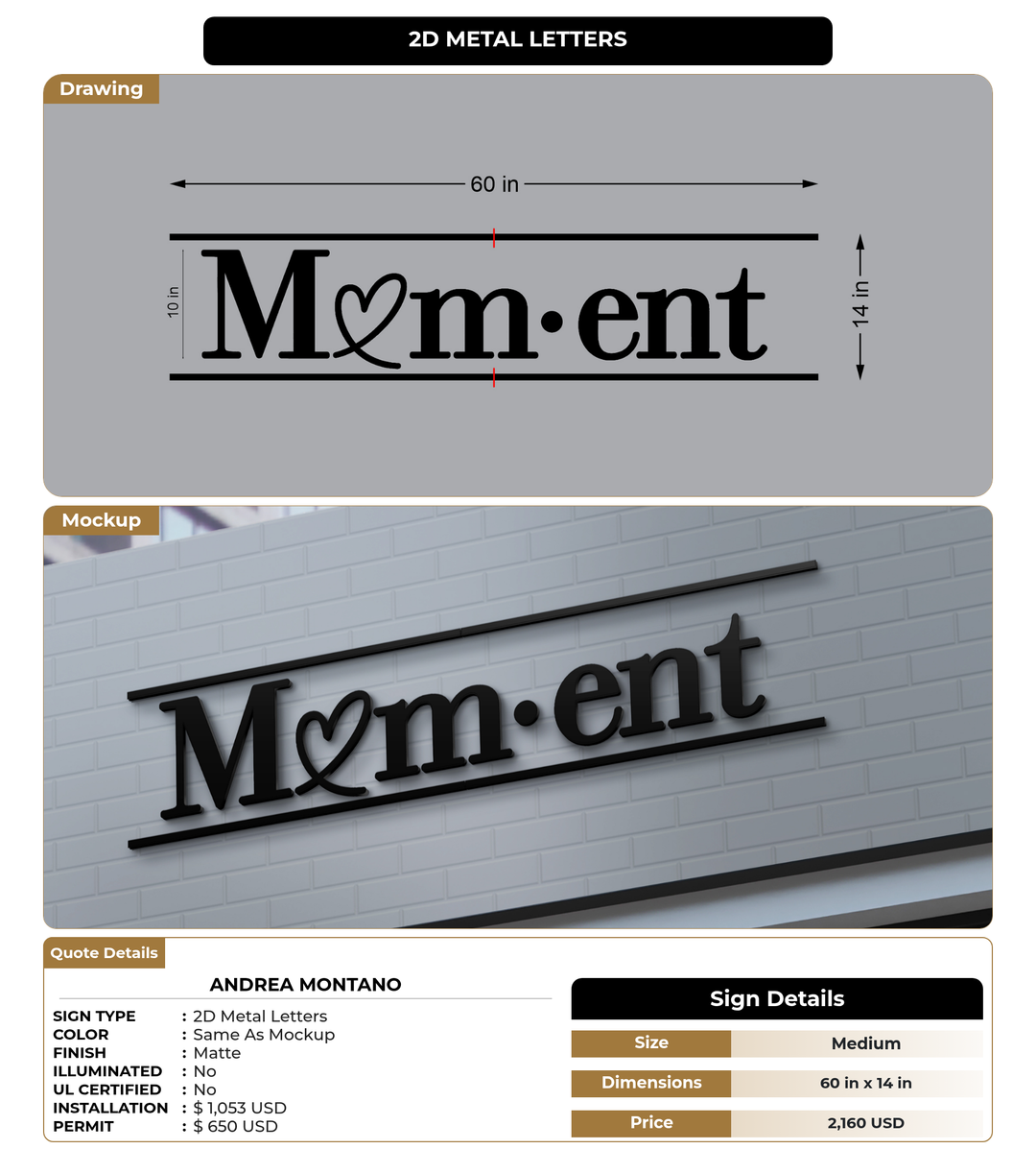 CUSTOM MOCKUP SIGN FOR Andrea Montano