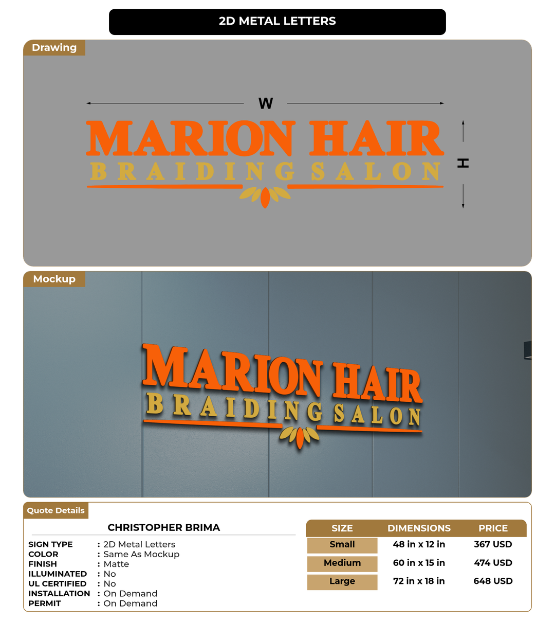 CUSTOM MOCKUP SIGN FOR Christopher Brima