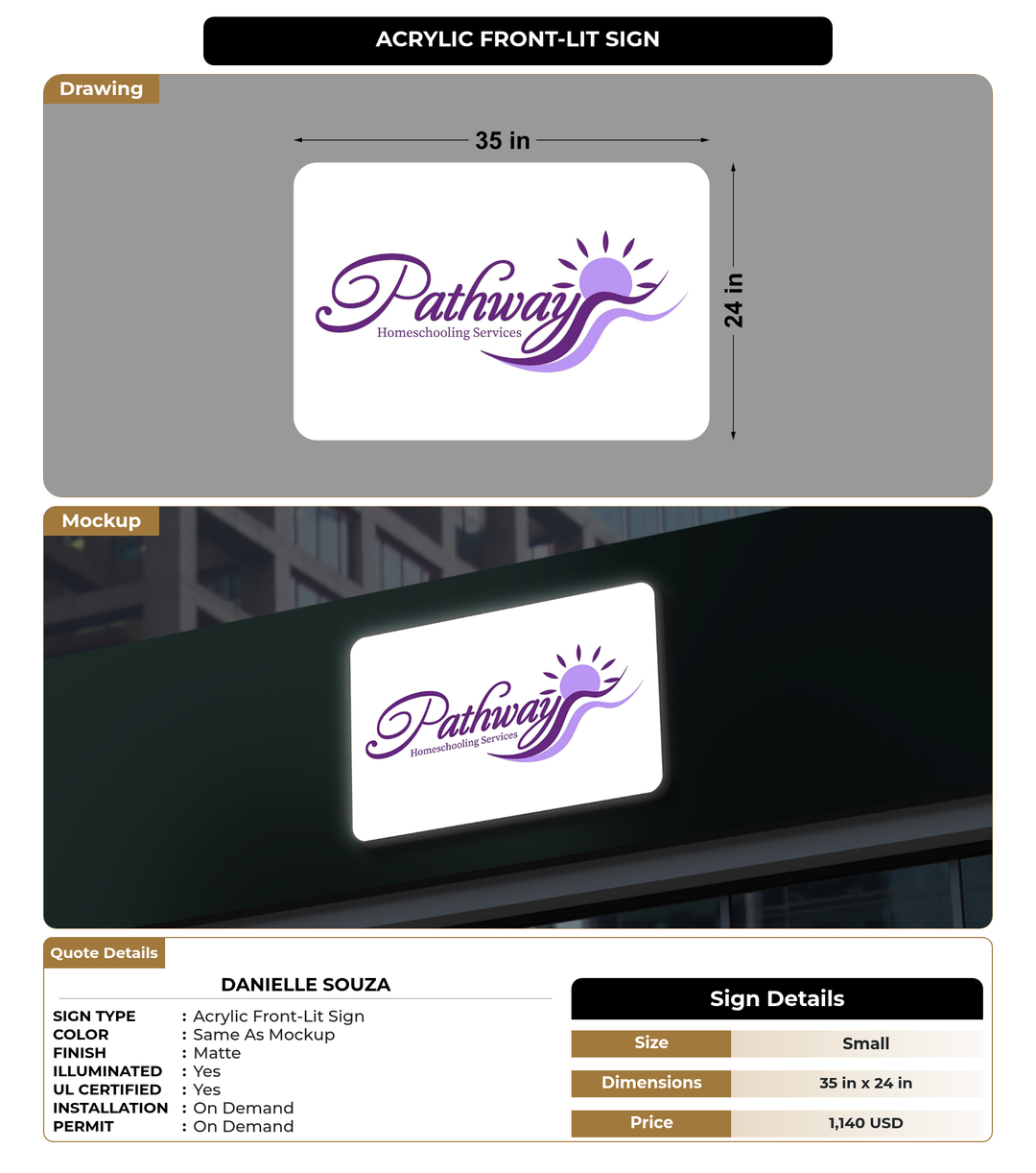 CUSTOM MOCKUP SIGN FOR danielle Souza