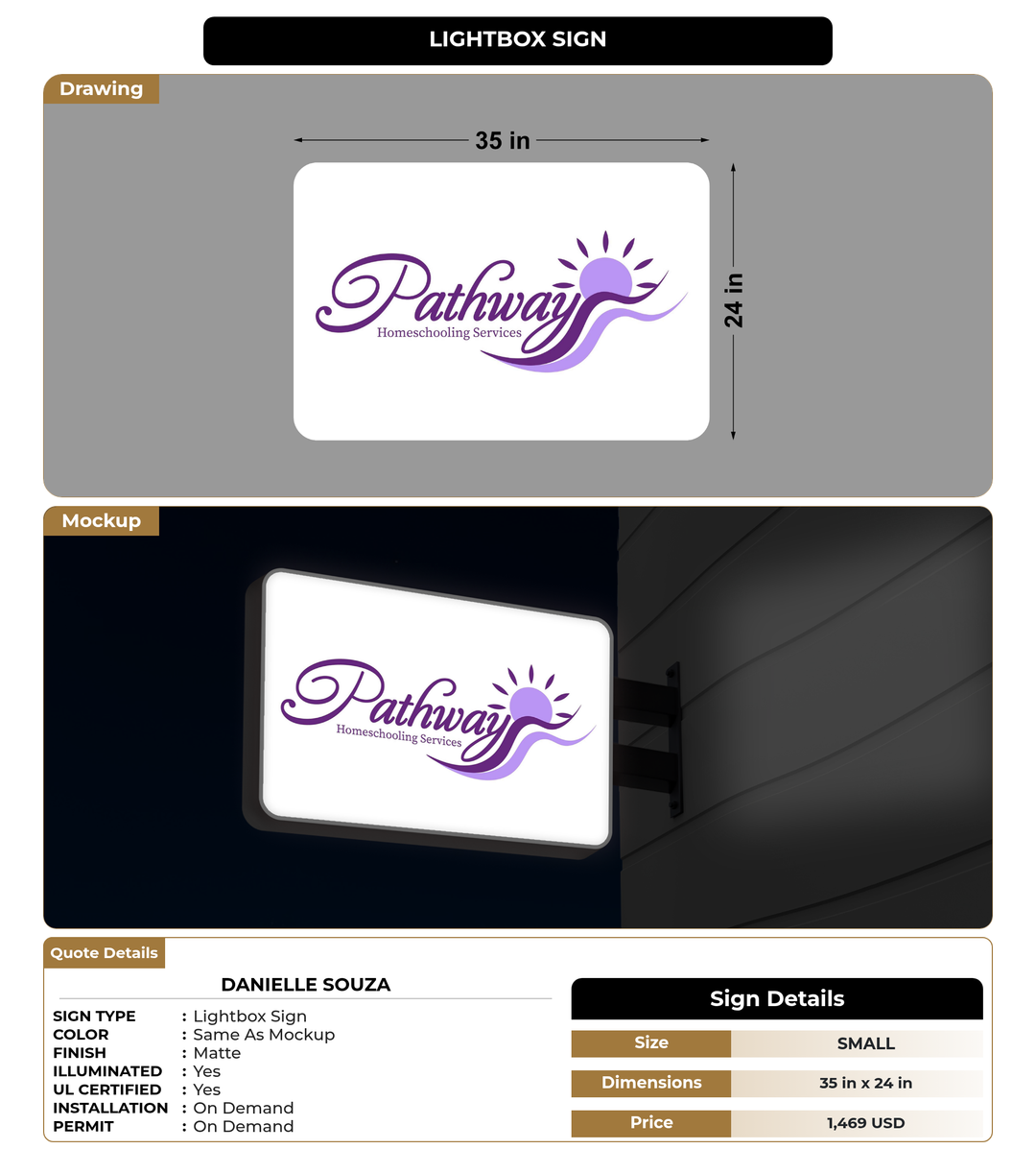 CUSTOM MOCKUP SIGN FOR danielle Souza