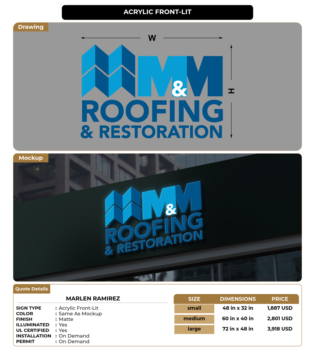CUSTOM MOCKUP SIGN FOR Marlen ramirez