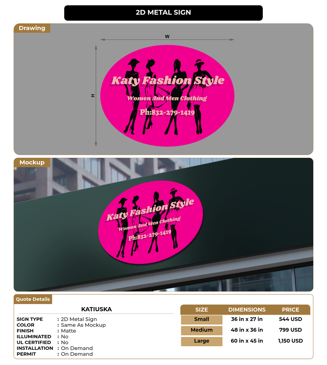 CUSTOM MOCKUP SIGN FOR Katiuska