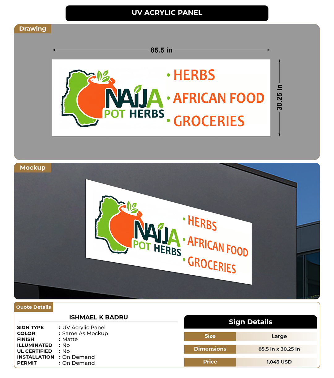 CUSTOM MOCKUP SIGN FOR Ishmael k badru