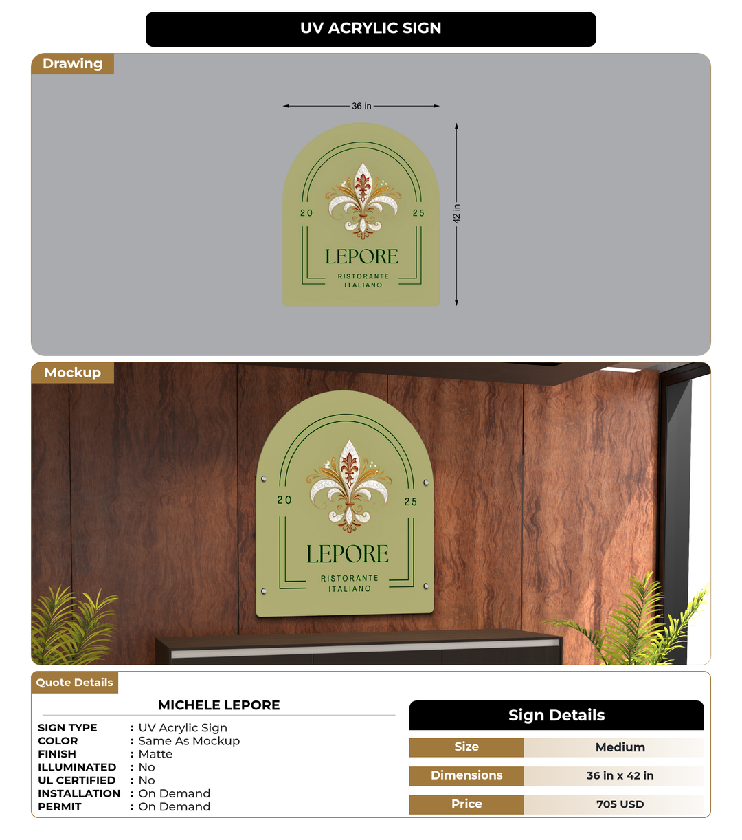 CUSTOM MOCKUP SIGN FOR Michele Lepore