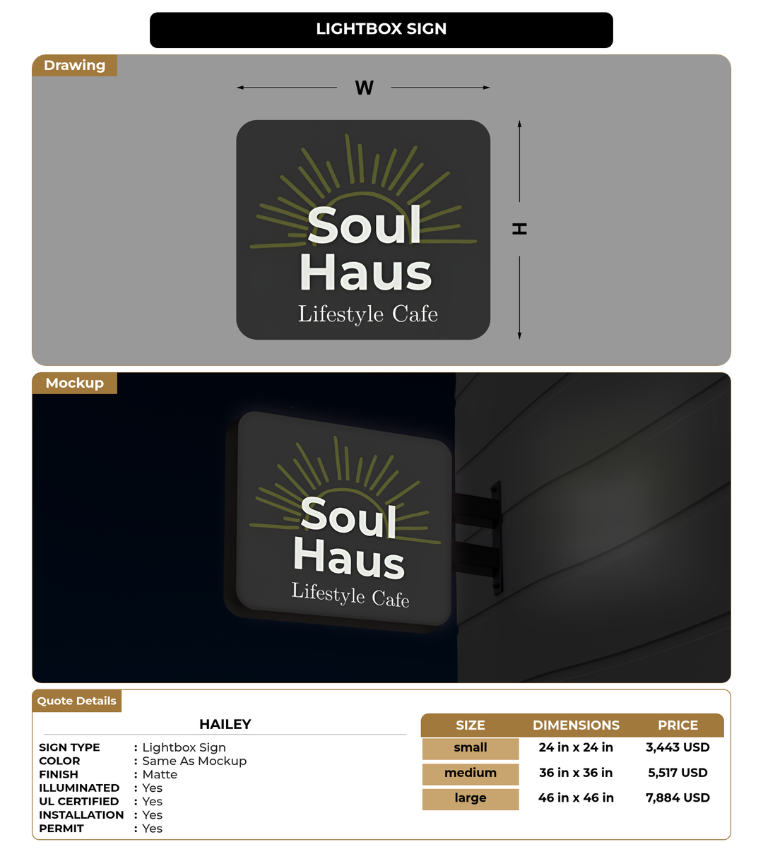 CUSTOM MOCKUP SIGN FOR Hailey
