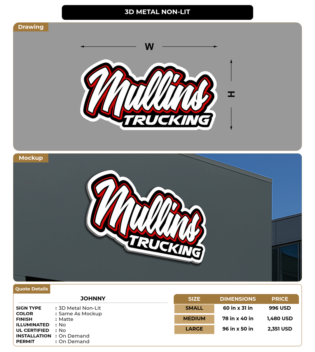 CUSTOM MOCKUP SIGN FOR Johnny