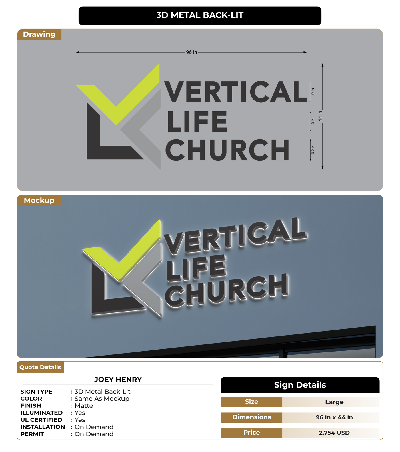 CUSTOM MOCKUP SIGN FOR Joey Henry – Signize