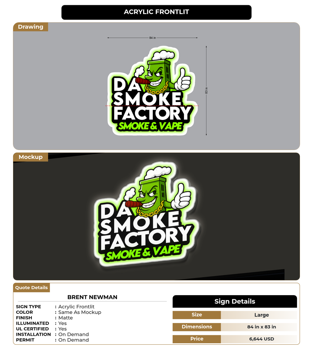 CUSTOM MOCKUP SIGN FOR Brent Newman