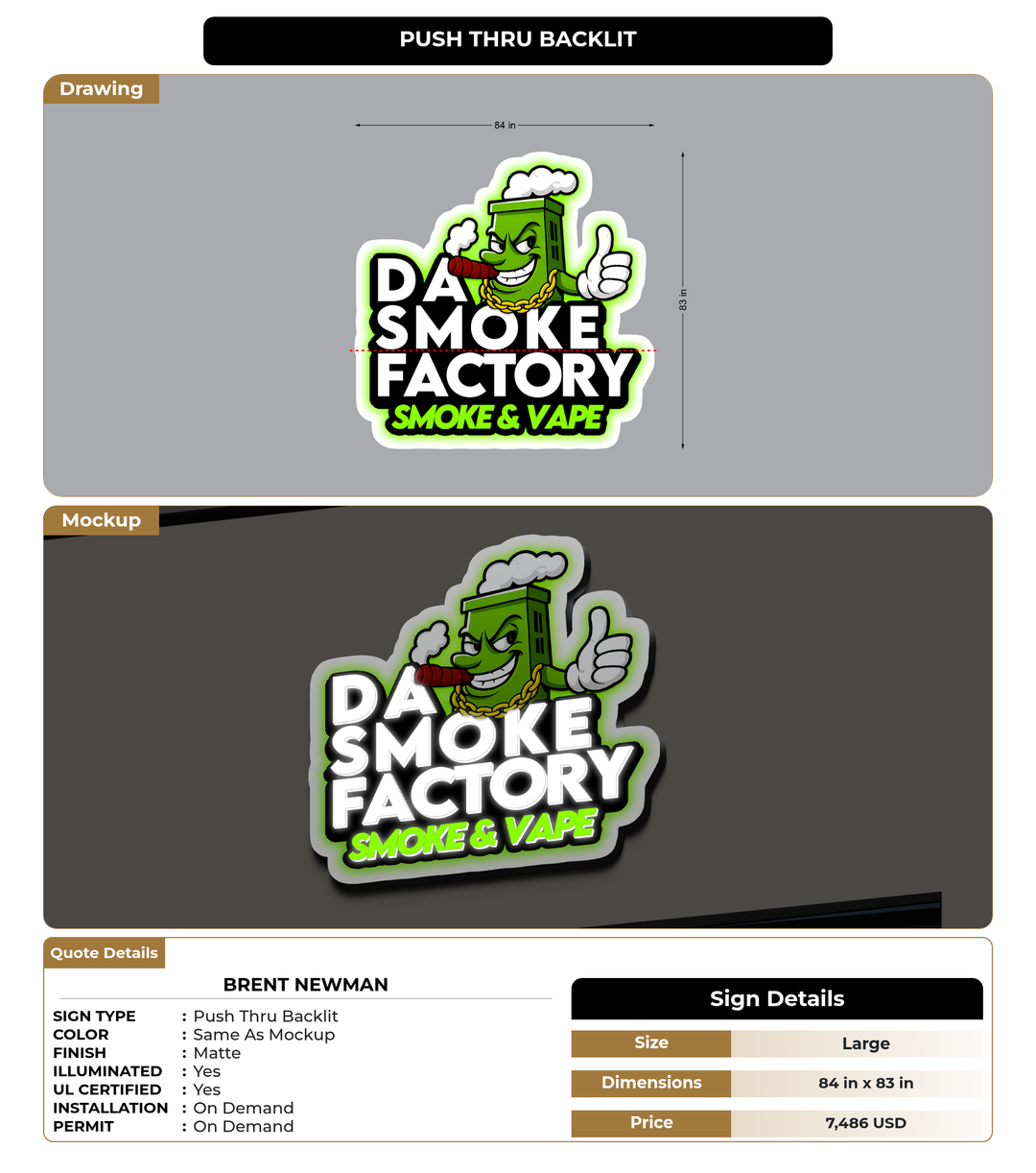 CUSTOM MOCKUP SIGN FOR Brent Newman