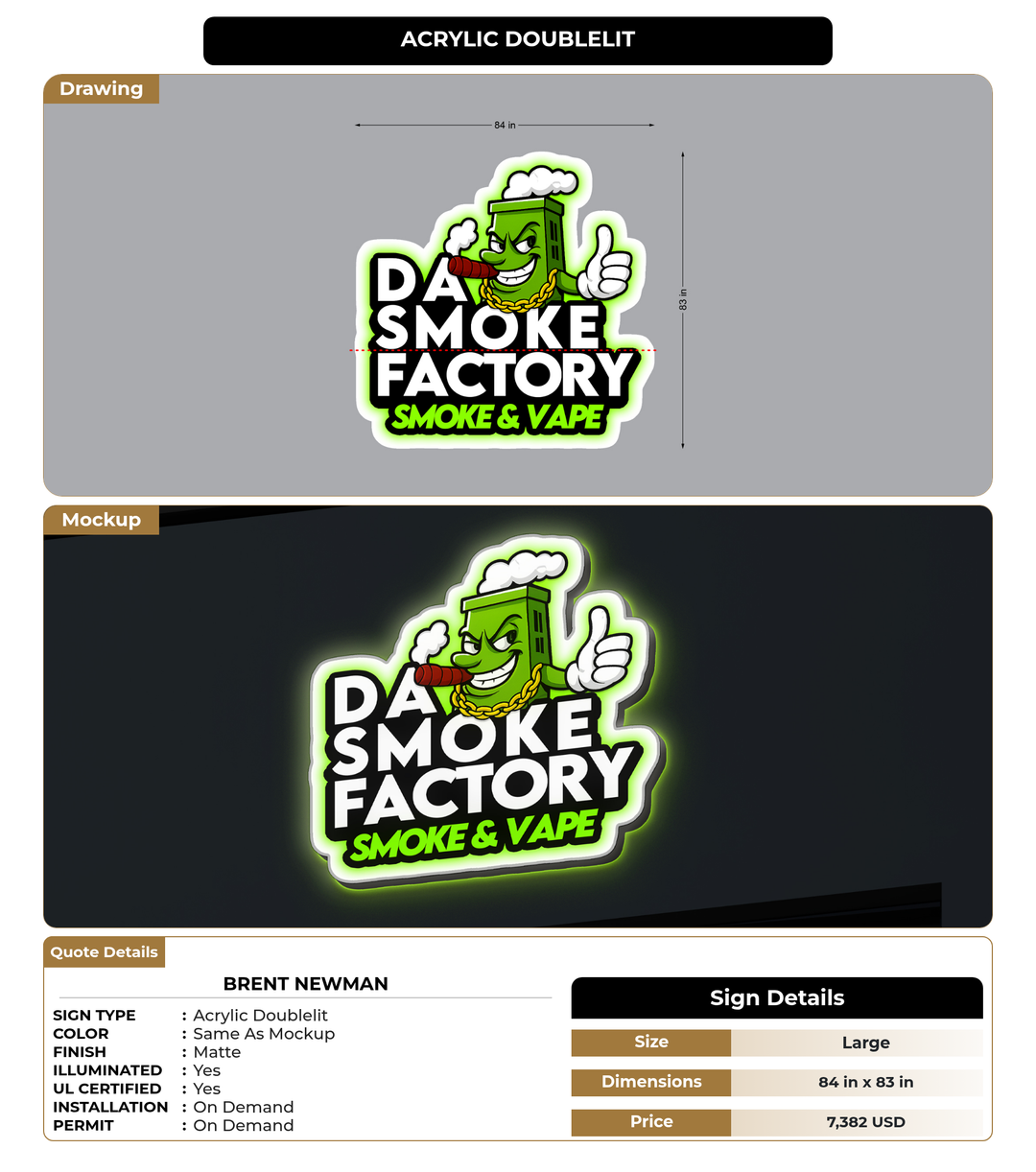CUSTOM MOCKUP SIGN FOR Brent Newman