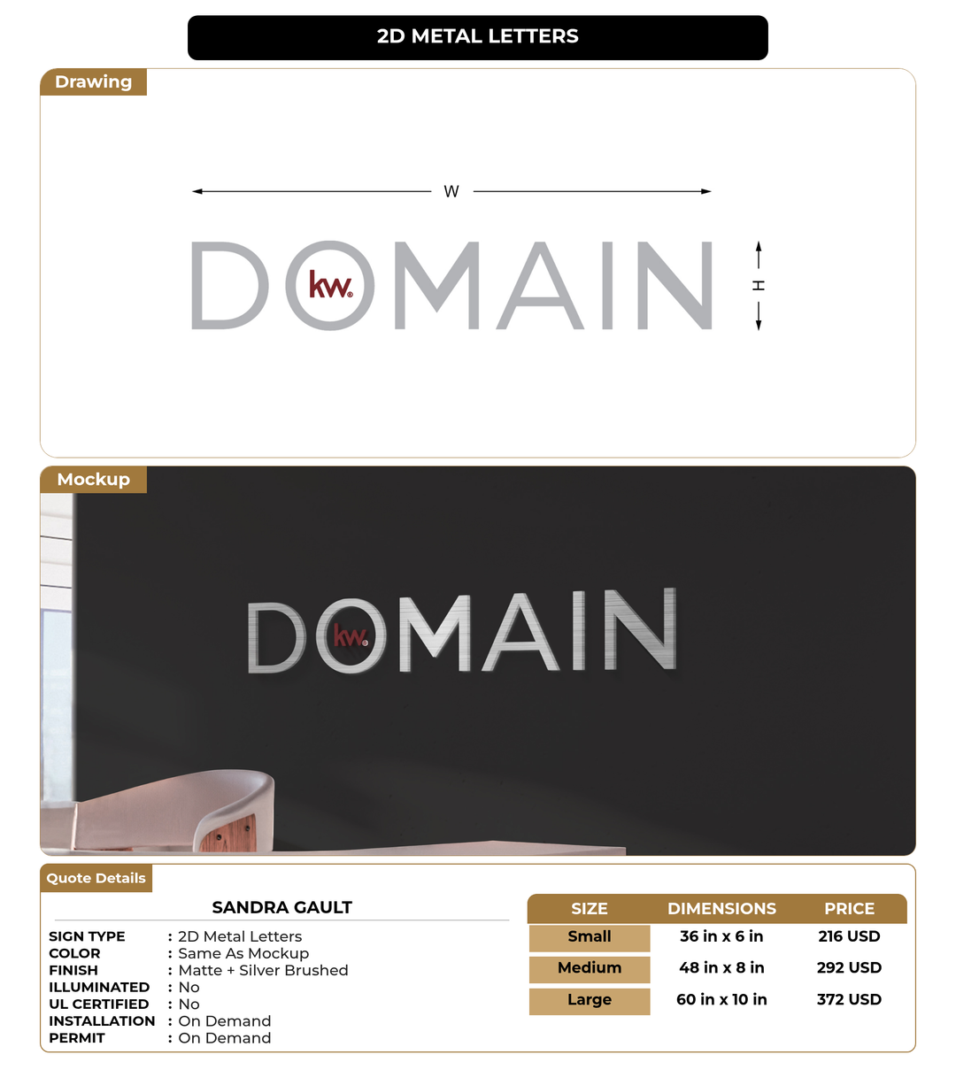 CUSTOM MOCKUP SIGN FOR Sandra Gault