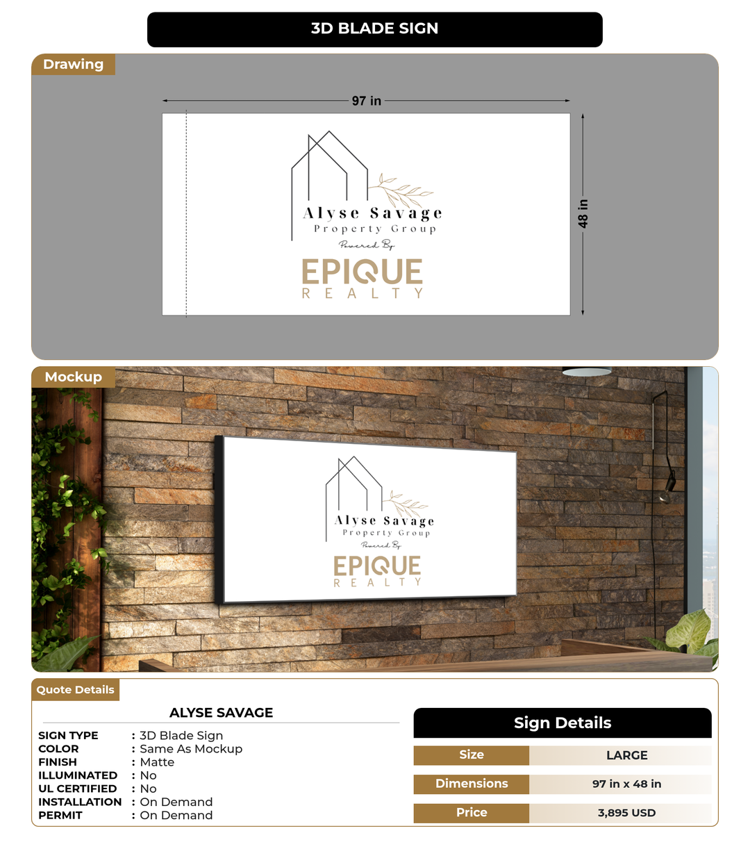 CUSTOM MOCKUP SIGN FOR Alyse Savage
