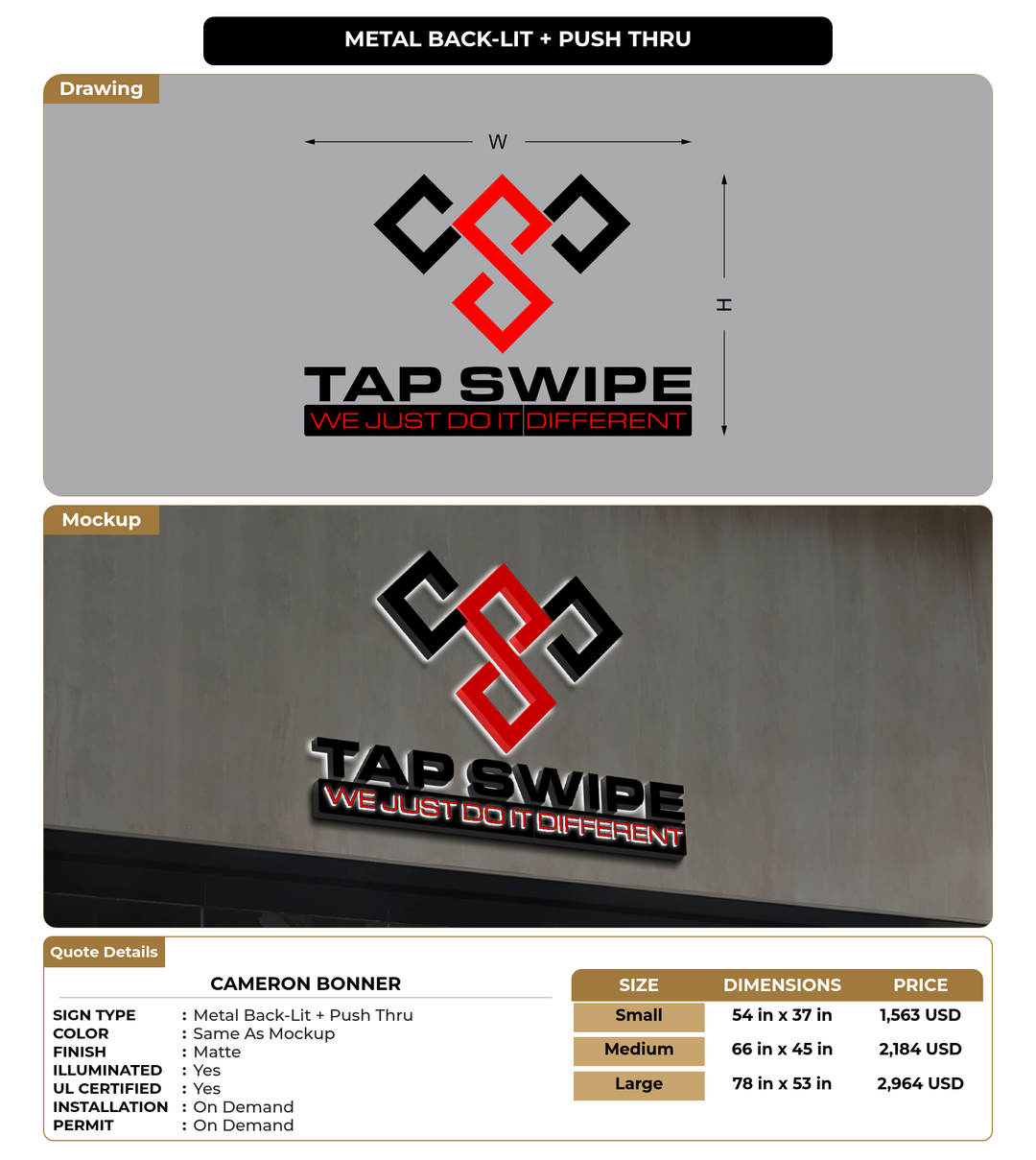 CUSTOM MOCKUP SIGN FOR Cameron Bonner