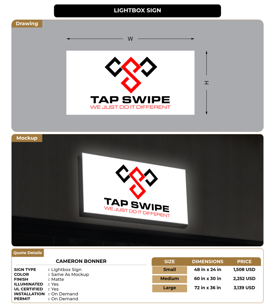 CUSTOM MOCKUP SIGN FOR Cameron Bonner