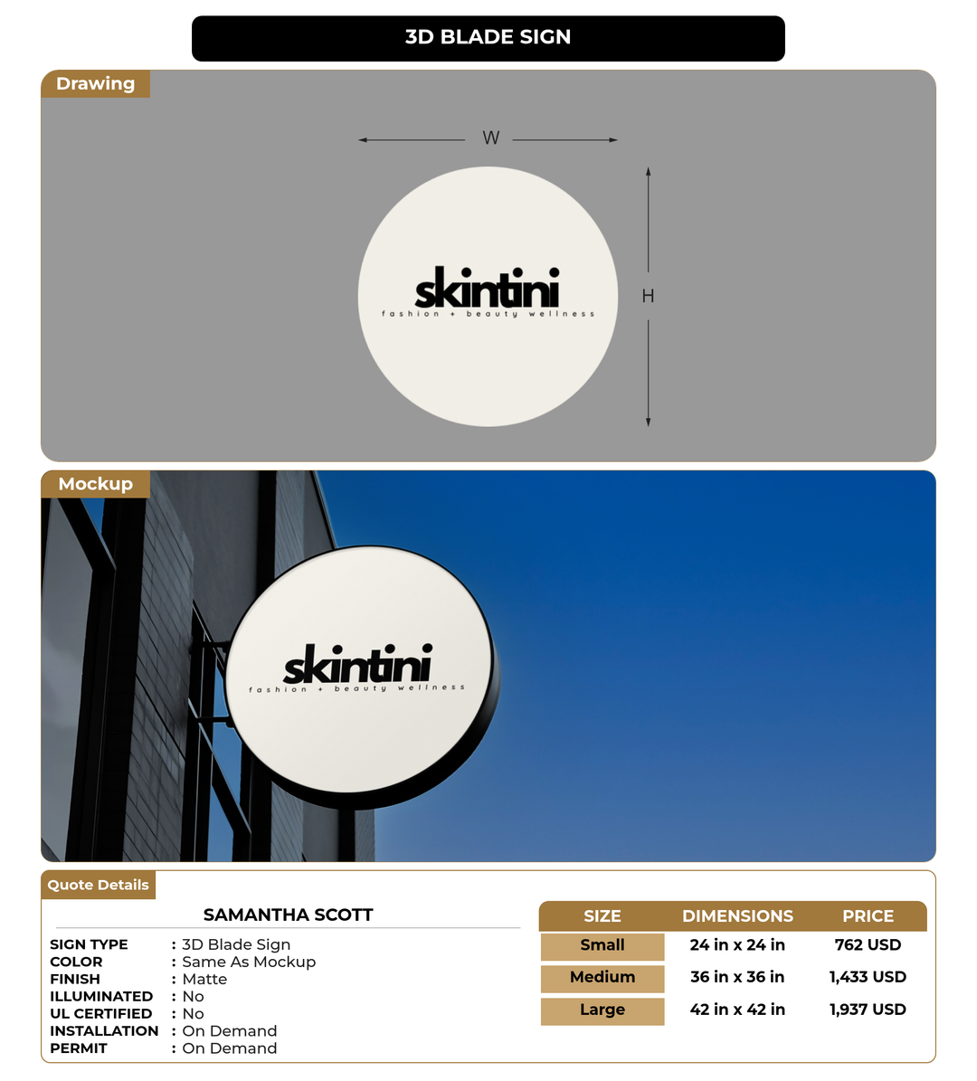CUSTOM MOCKUP SIGN FOR Samantha Scott