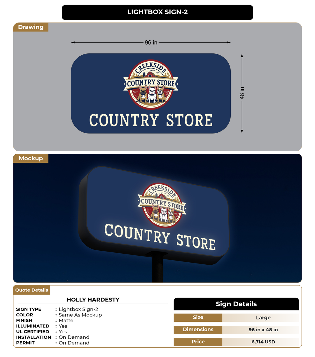 CUSTOM MOCKUP SIGN FOR Holly Hardesty