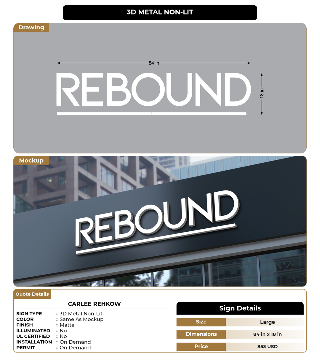 CUSTOM MOCKUP SIGN FOR Carlee Rehkow