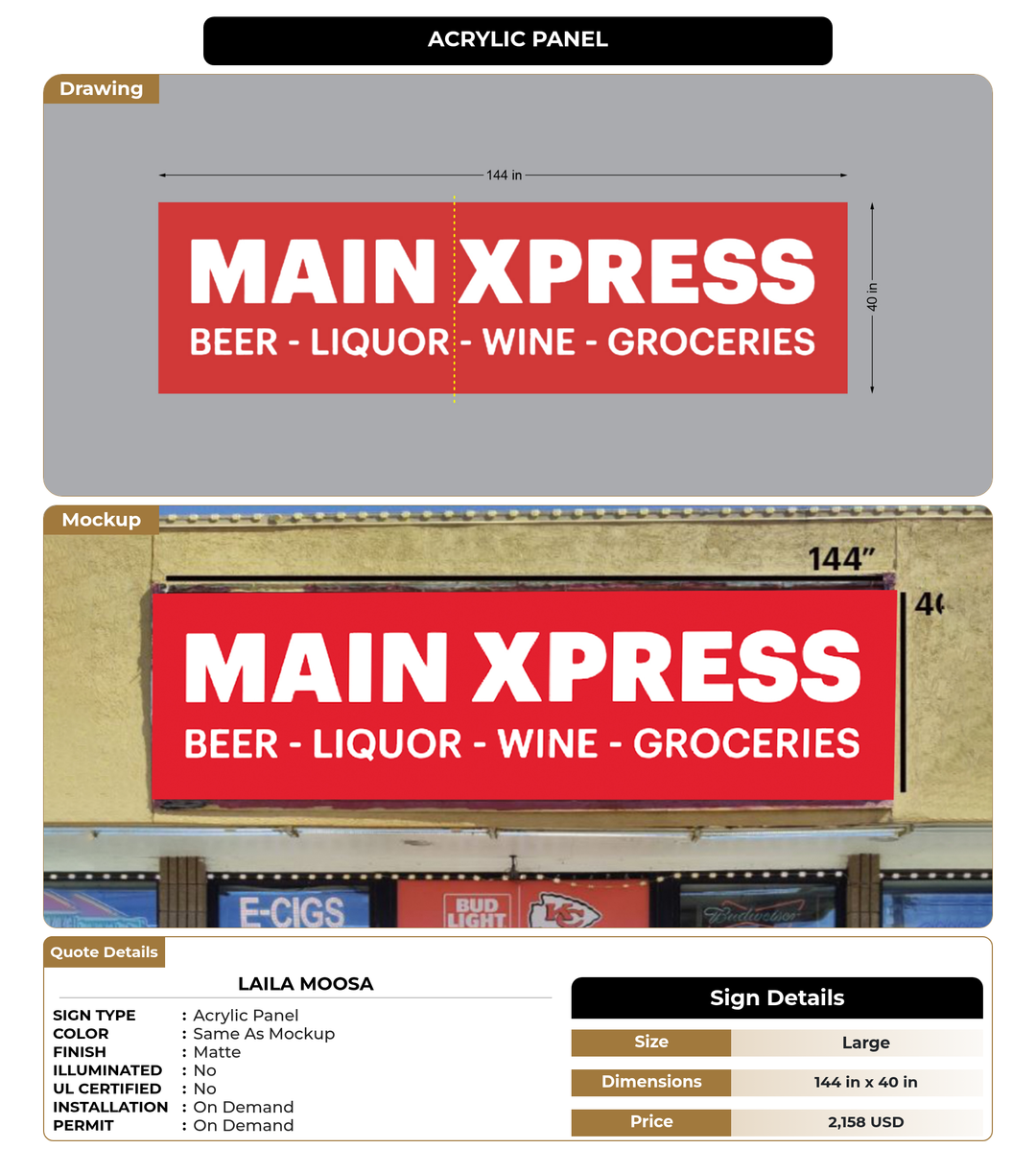 CUSTOM MOCKUP SIGN FOR Laila moosa