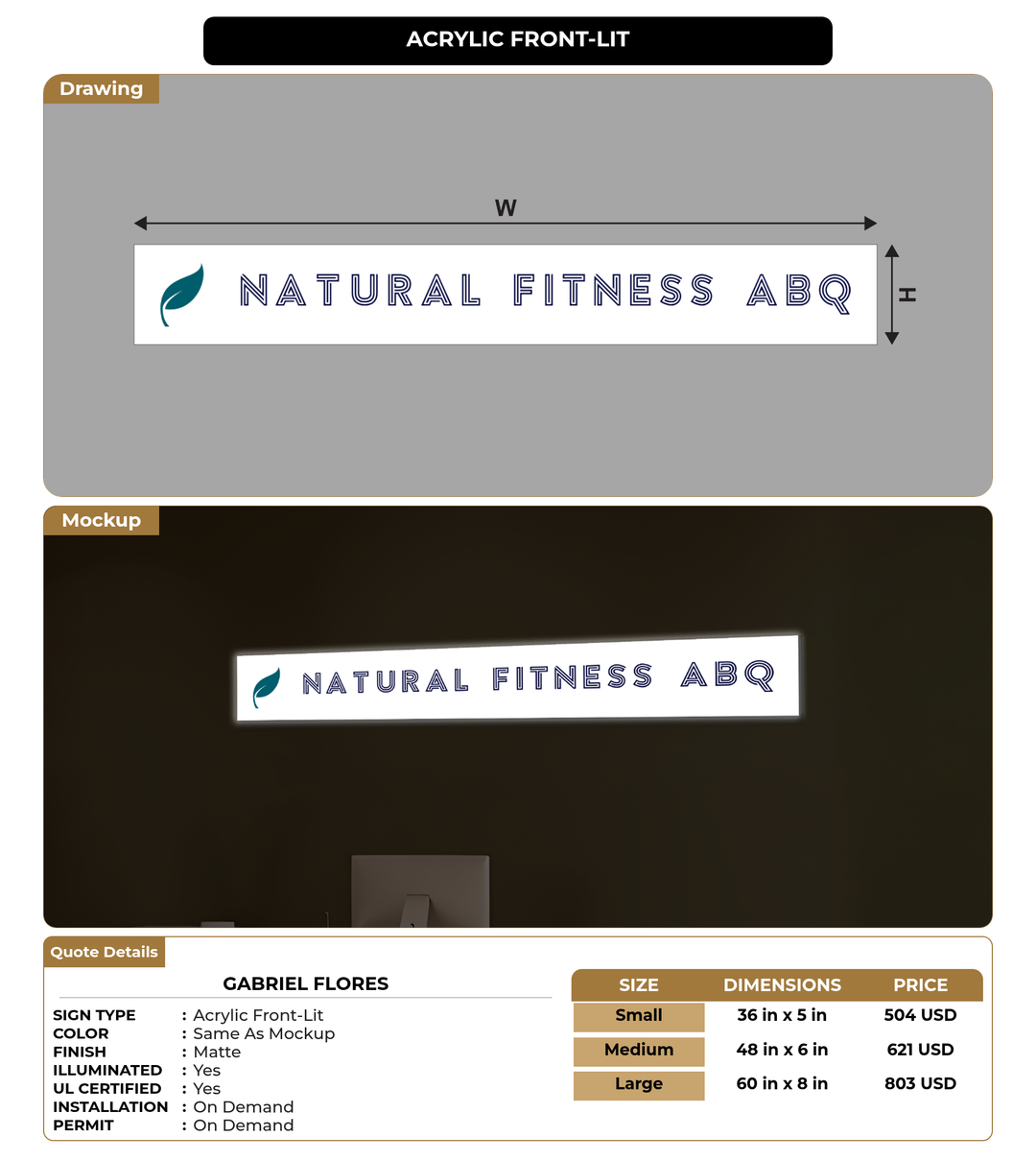 CUSTOM MOCKUP SIGN FOR Gabriel Flores