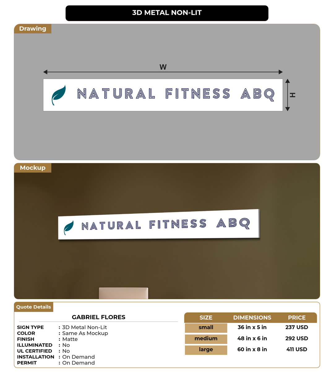 CUSTOM MOCKUP SIGN FOR Gabriel Flores