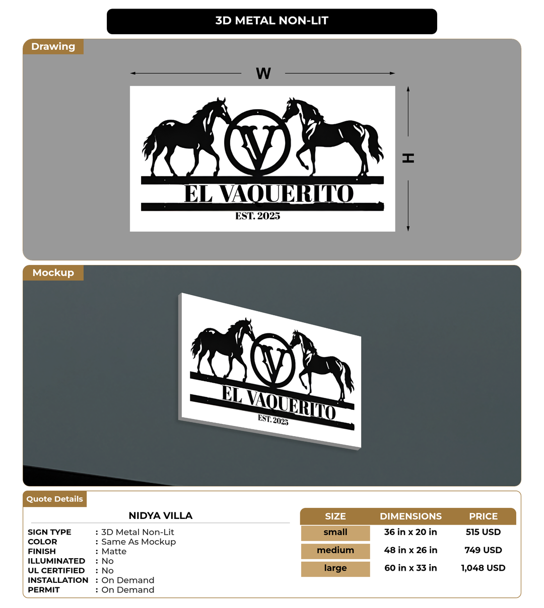 CUSTOM MOCKUP SIGN FOR Nidya villa