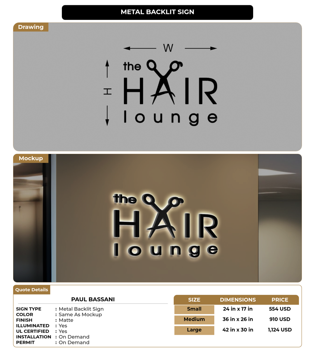 CUSTOM MOCKUP SIGN FOR Paul Bassani