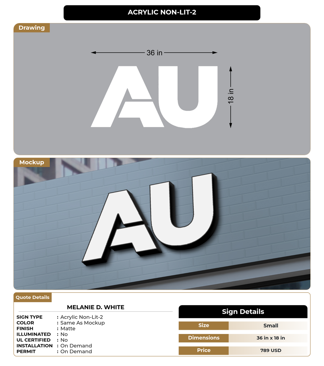 CUSTOM MOCKUP SIGN FOR Melanie D. White