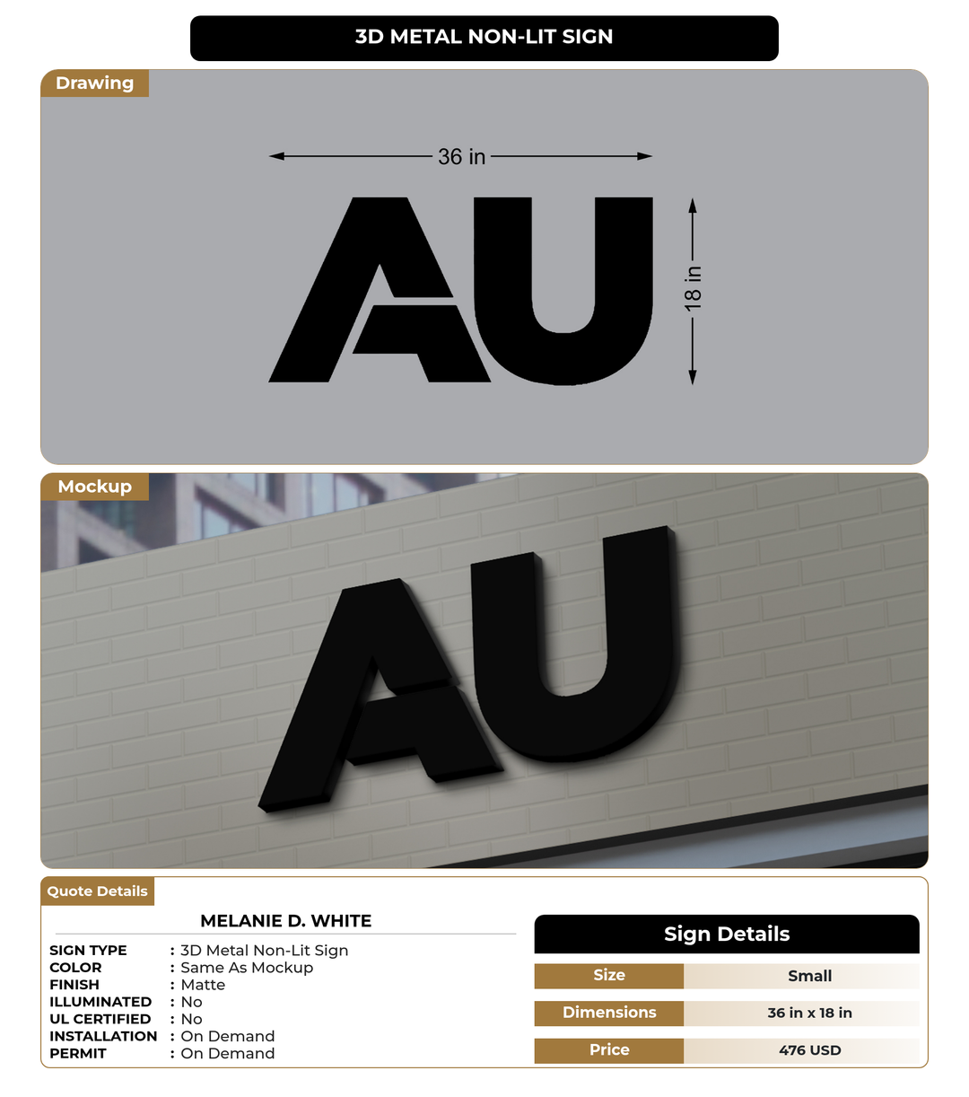 CUSTOM MOCKUP SIGN FOR Melanie D. White