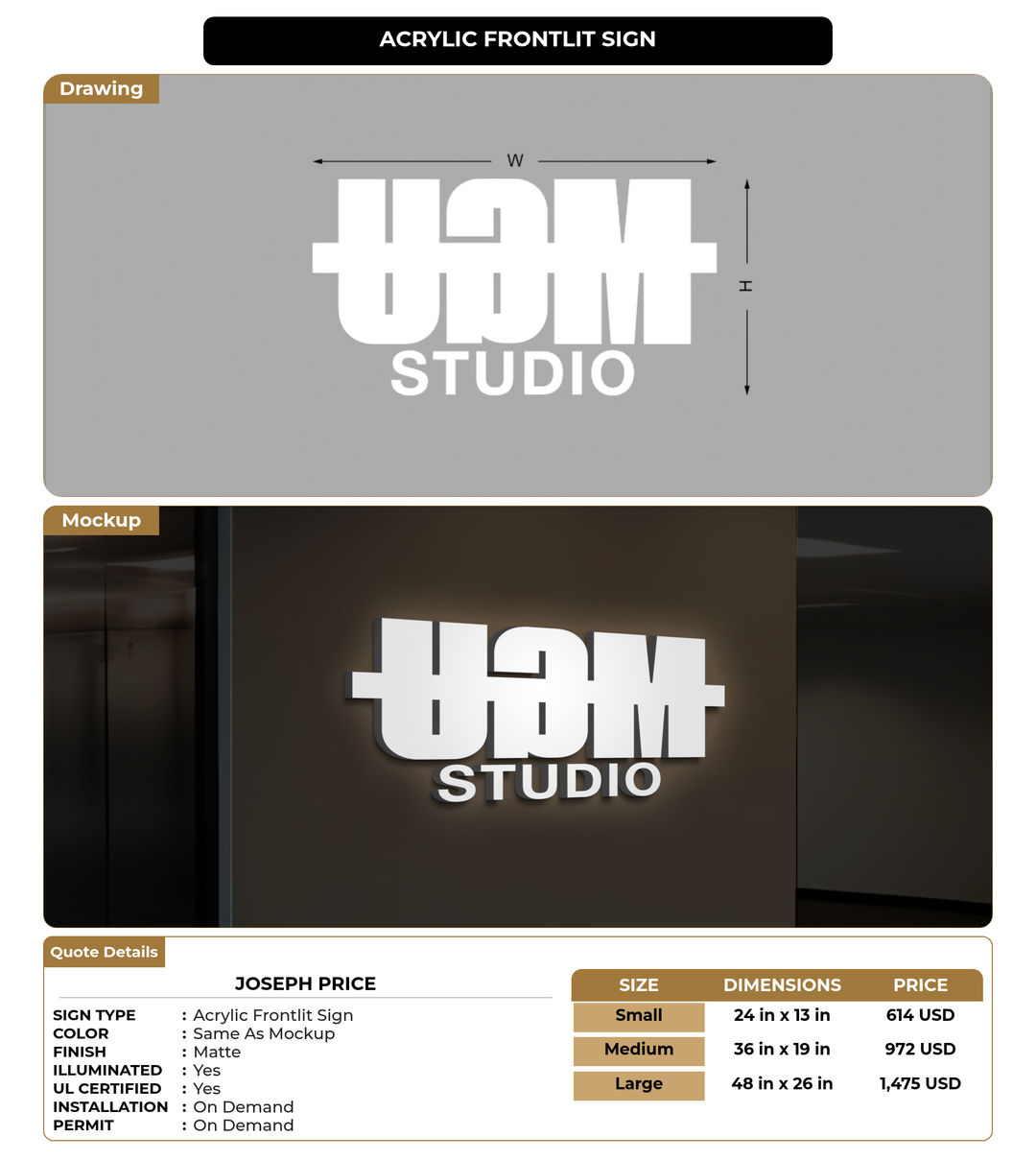 CUSTOM MOCKUP SIGN FOR Joseph Price