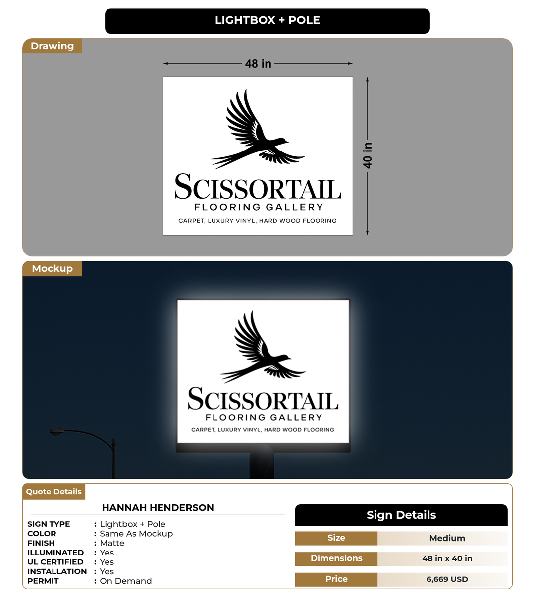 CUSTOM MOCKUP SIGN FOR Hannah Henderson